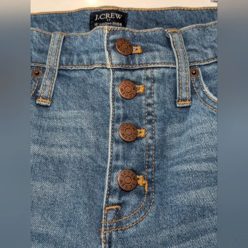 NWT J.Crew High-Rise Skinny Ankle Jeans 25 Button Fly Ripped Dark Wash Indie - Picture 5 of 11